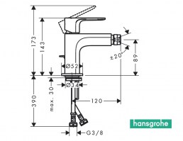 MEDIDAS MONOMANDO BIDE REBRIS E HANSGROHE